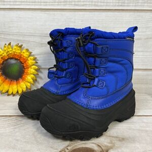 The North Face Alpenglow IV Blue Waterproof Snow Boots Kids Size 13